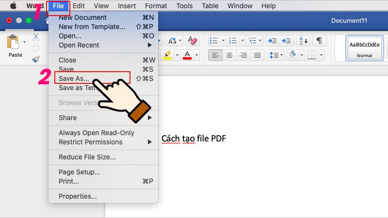 Cách tạo file PDF