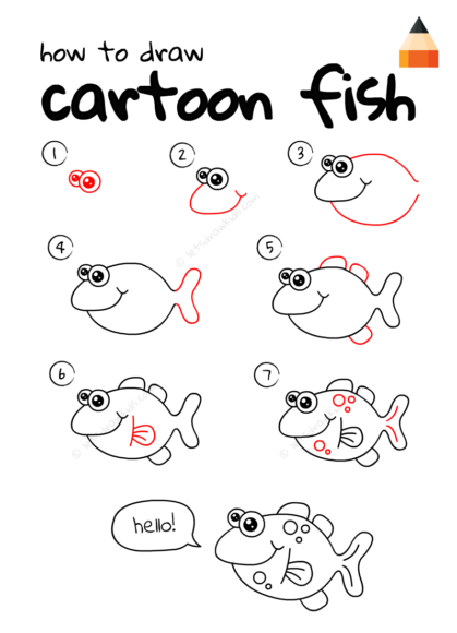cách vẽ con cá hoạt hình cơ bản nhất