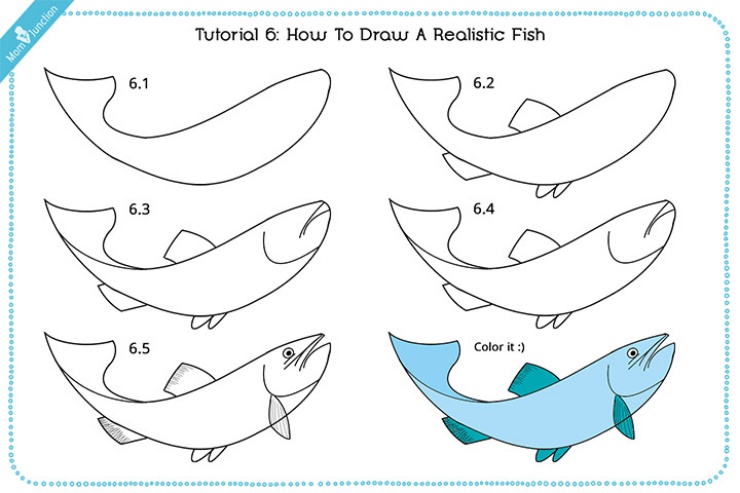 hình vẽ cách vẽ con cá chích