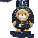 balo gấu xanh ca rô  hiệu OEM; chất liệu: bên trong lót vải dù, ko thấm ướt. gấu có thể tháo rời, có dây kèm theo để giữ bé :)
 Size: 22 x 9 x 23 cm