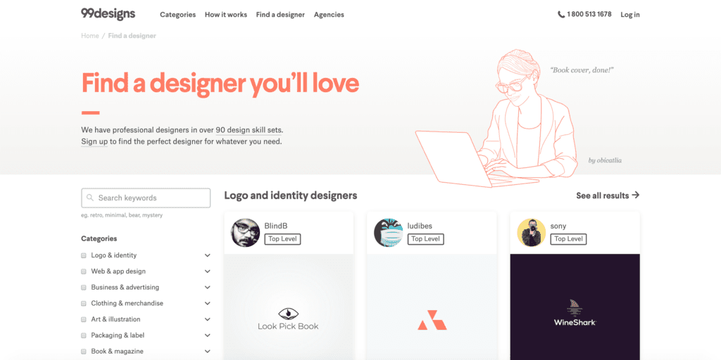 Làm việc design trên 99design để kiếm tiền online
