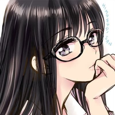 Ảnh Anime girl đeo kính màu đen