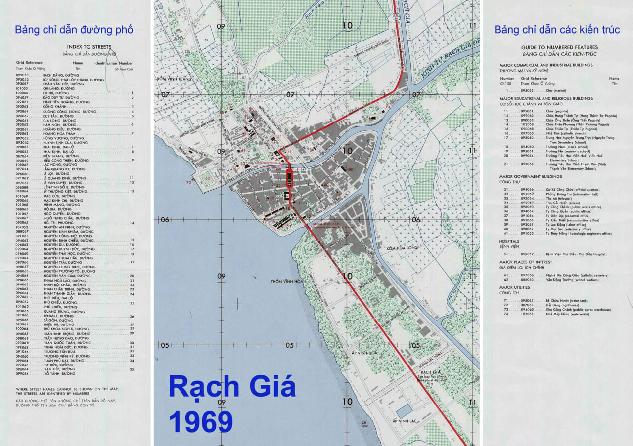 Bản đồ Thị xã Rạch Giá năm 1969