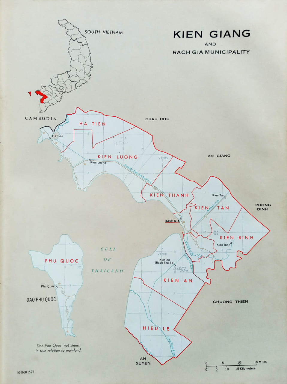 Bản đồ Thị xã Rạch Giá, tỉnh Kiên Giang năm 1973