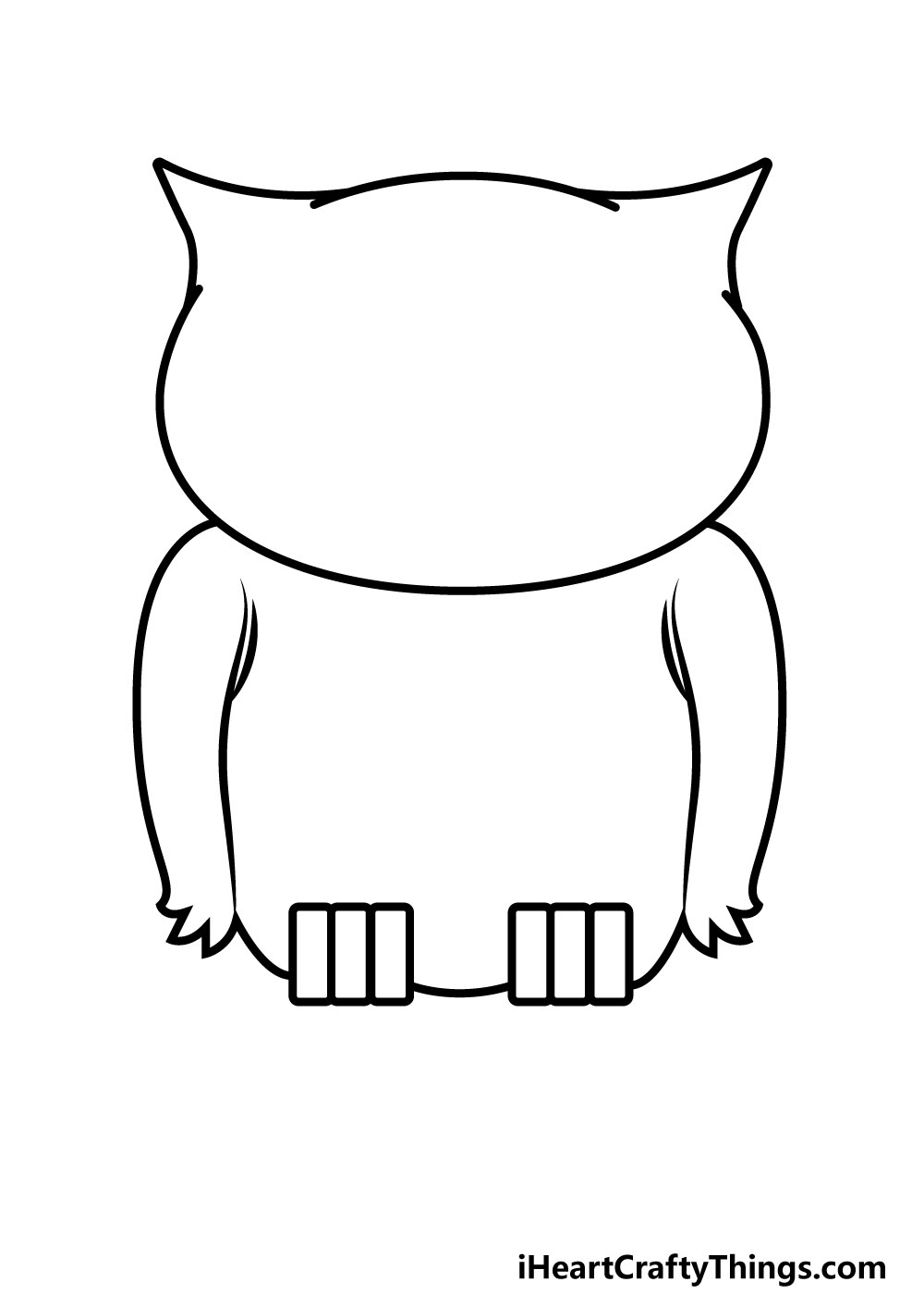 Drawing Owl Step 6 - Hướng dẫn chi tiết cách vẽ cú mèo đơn giản gồm 9 bước cơ bản