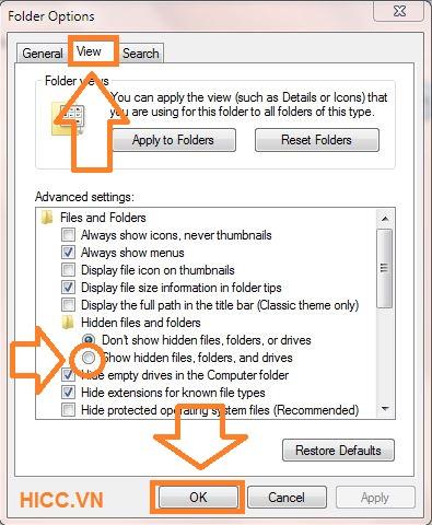 show hidden files folders and Drives