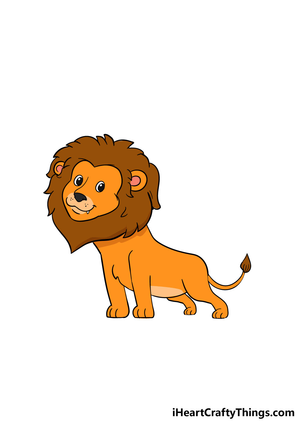 How to draw a lion 8 - Hướng dẫn cách vẽ con sư tử đơn giản với 8 bước cơ bản