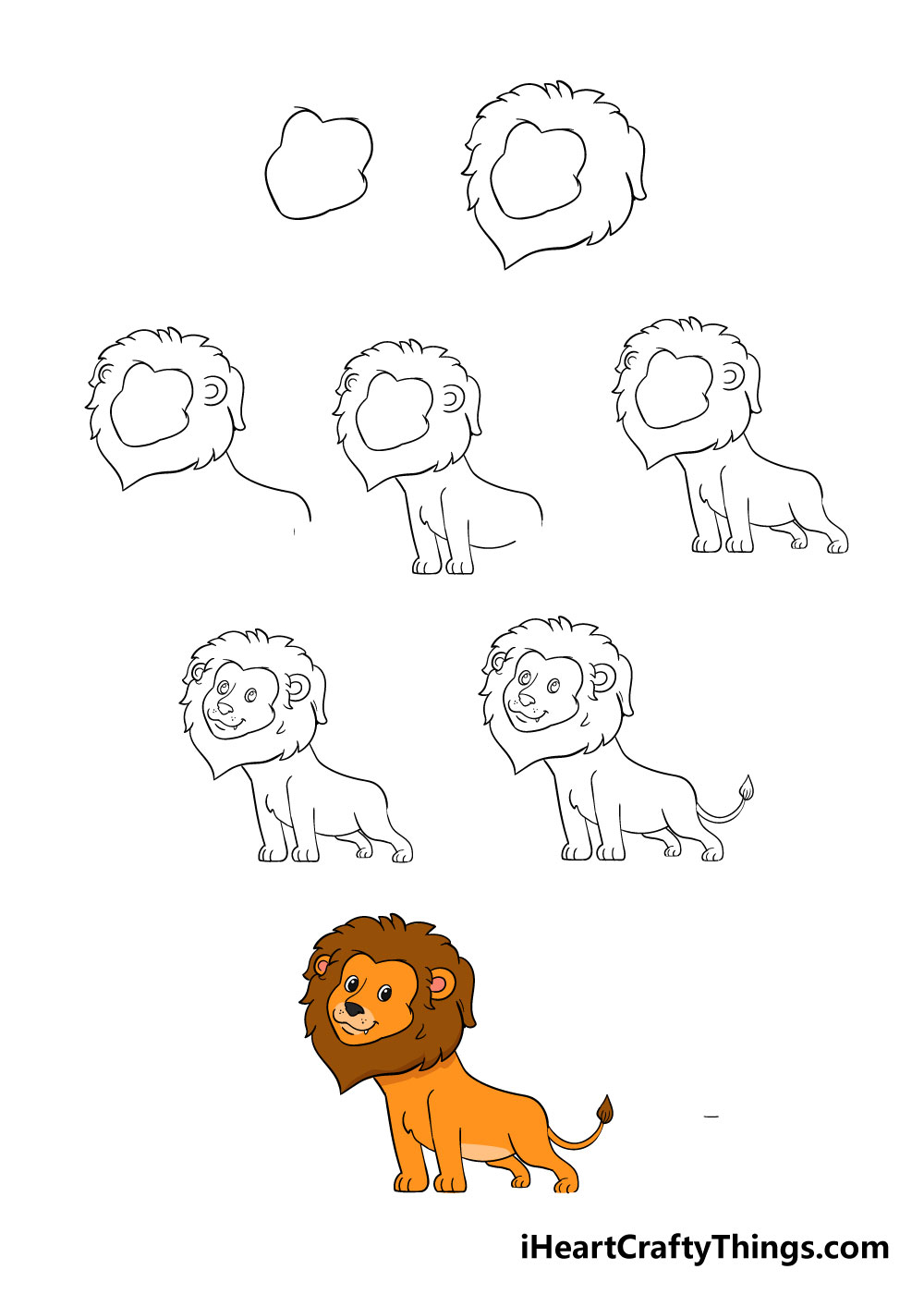 How to draw a lion in 8 easy steps - Hướng dẫn cách vẽ con sư tử đơn giản với 8 bước cơ bản