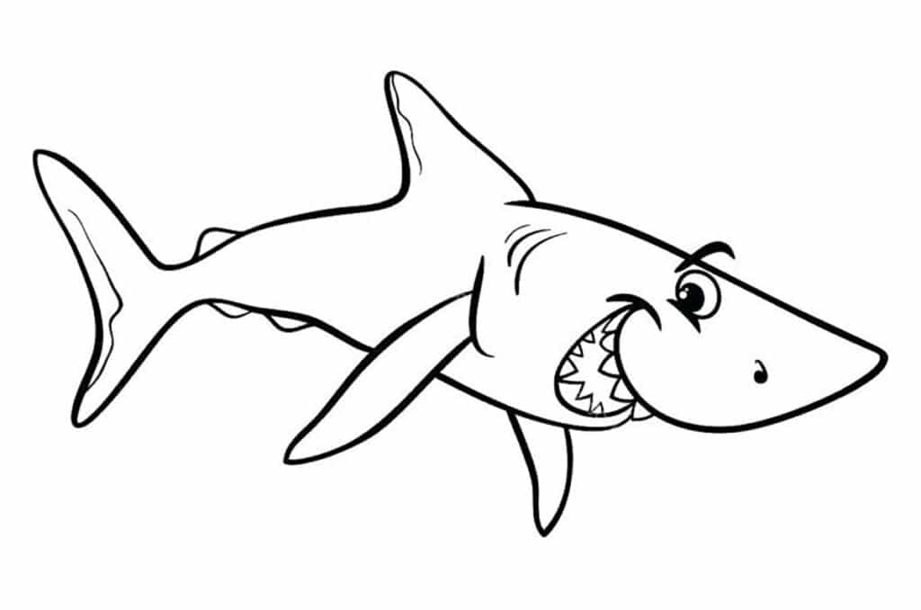 Tranh con cá mập cho bé tập tô