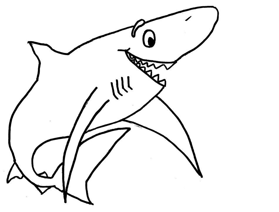 Tranh con cá mập cho bé tập tô đẹp