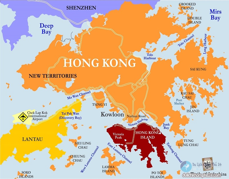 bản đồ du lịch Hồng Kông