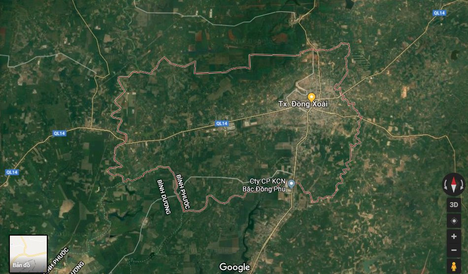 Bản đồ thành phố Đồng Xoài tỉnh Bình Phước 1