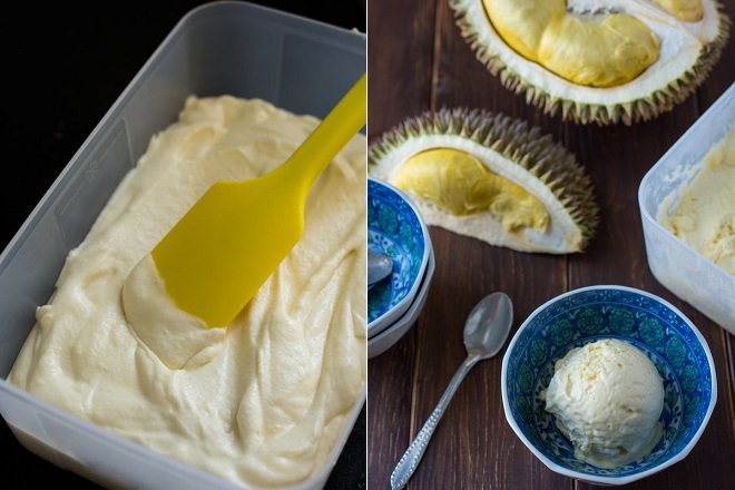 cách làm kem sầu riêng không đường với whipping cream