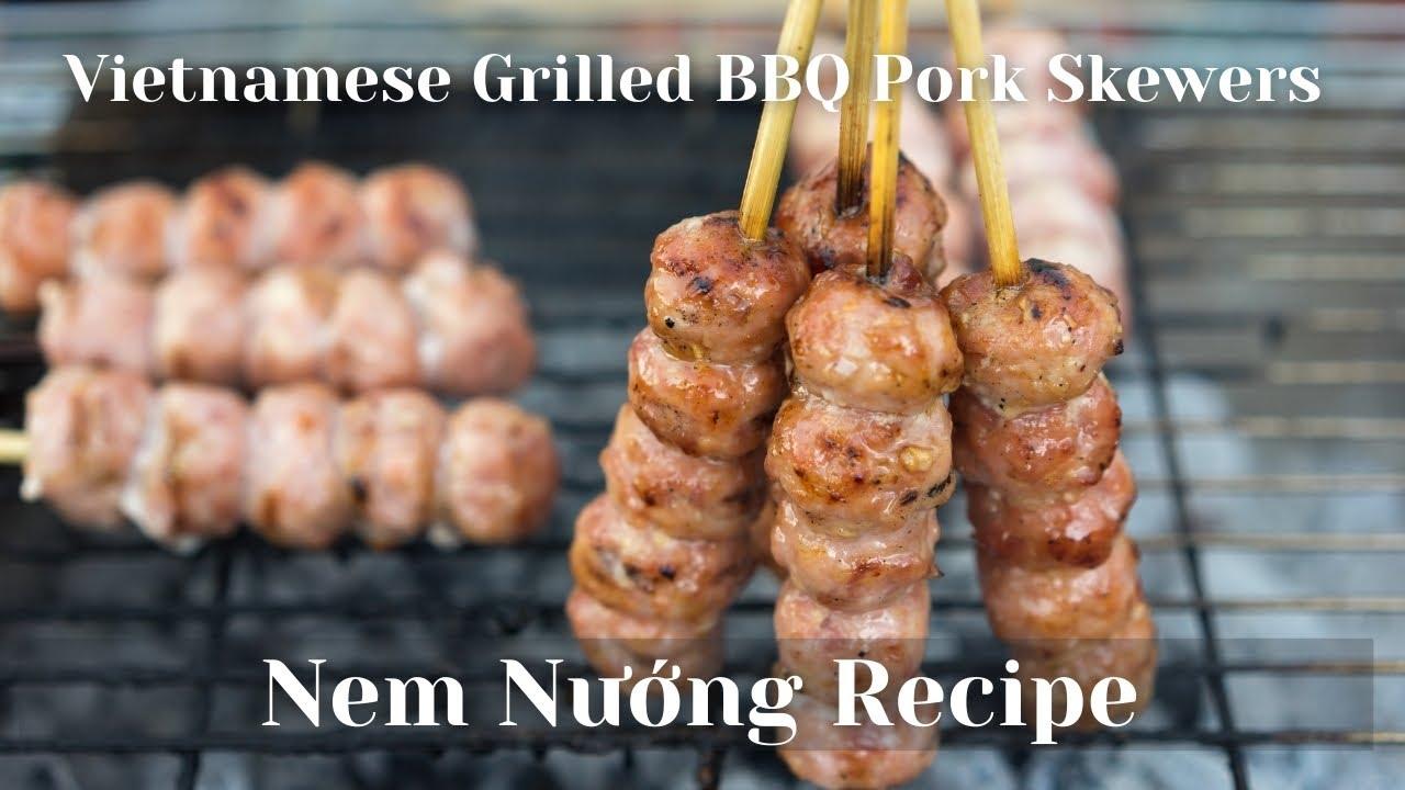 Vietnamese Grilled Pork - Nem Nướng Recipe (English Narration)