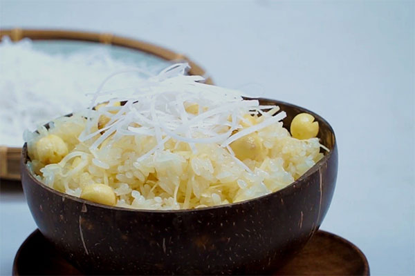  nấu xôi đậu xanh hạt sen cốt dừa