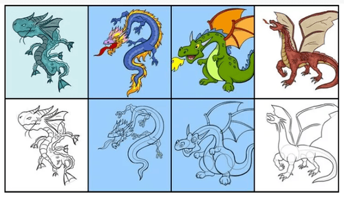 Hướng dẫn vẽ: Cách vẽ bốn con rồng