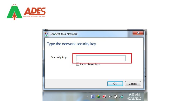 Nhap network key 