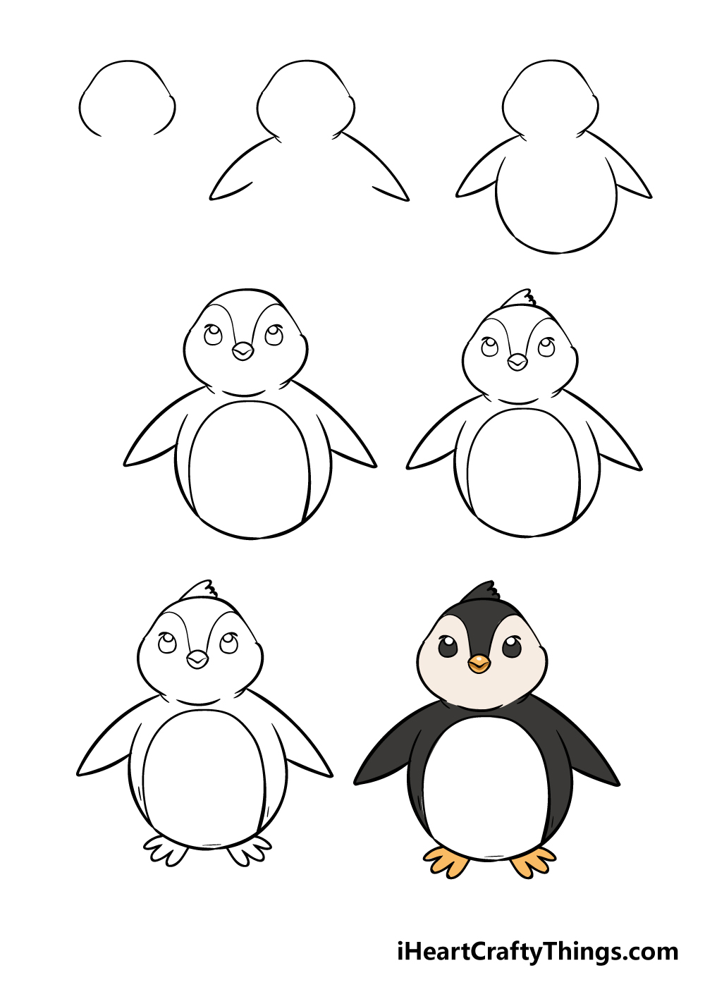 cách vẽ chim cánh cụt trong 7 bước
