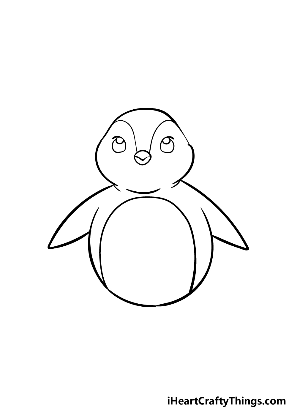 vẽ chim cánh cụt bước 4
