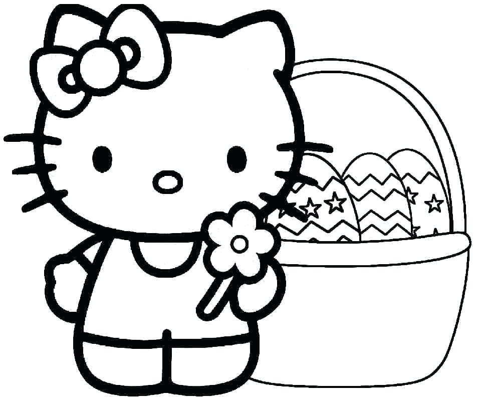 Hình ảnh Hello Kitty mẫu tranh tô màu cho bé đẹp
