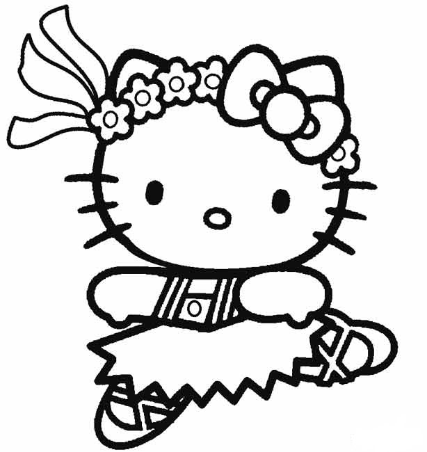 Hình ảnh tranh tô màu Hello Kitty mẫu vẽ đẹp nhất cho bé