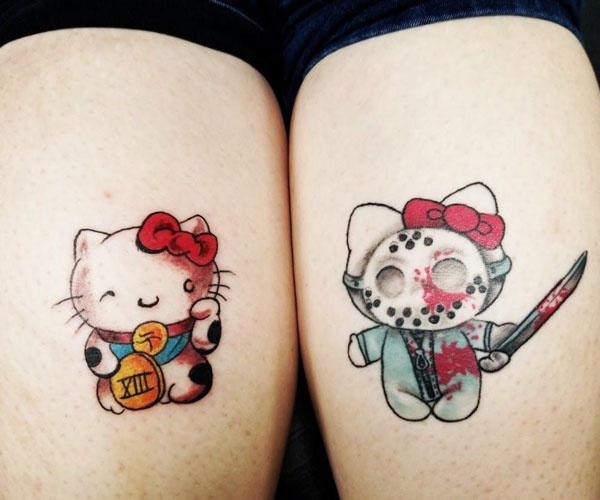 hình tattoo hello kitty đôi đẹp