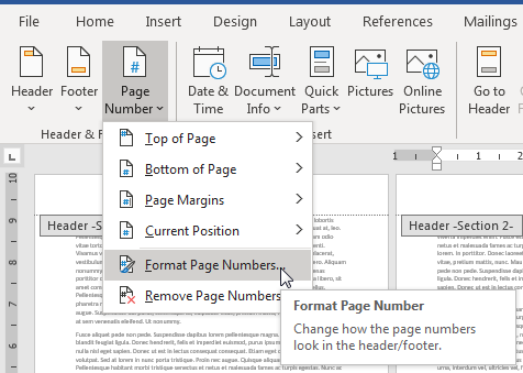 Thao tác Format Page Number trên thanh công cụ - 1