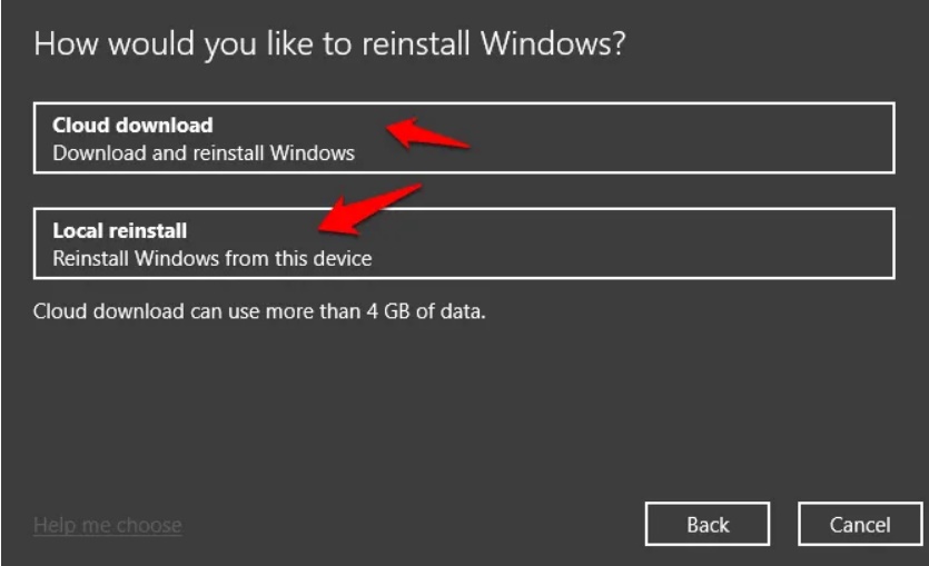 Khôi phục cài đặt gốc cho Windows 10