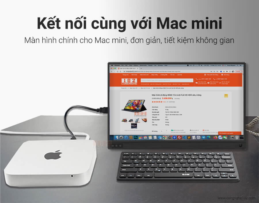 Kết nối màn hình di động với Mac mini
