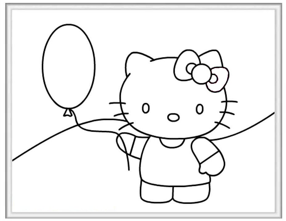 Mẫu tranh tô màu cho bé Hello Kitty đẹp và dễ thương nhất