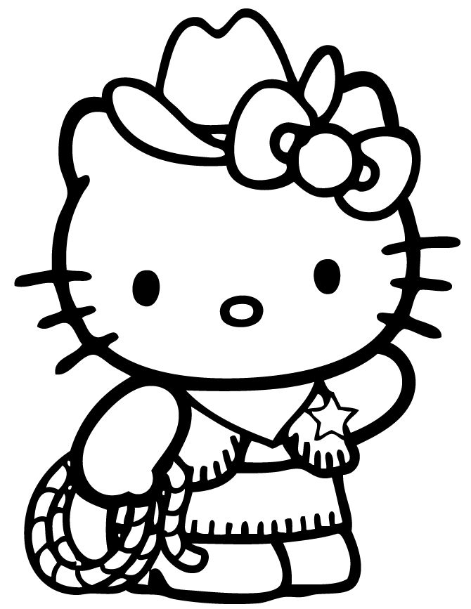 Mẫu tranh tô màu diễn viên xiếc tài ba Hello Kitty đẹp nhất