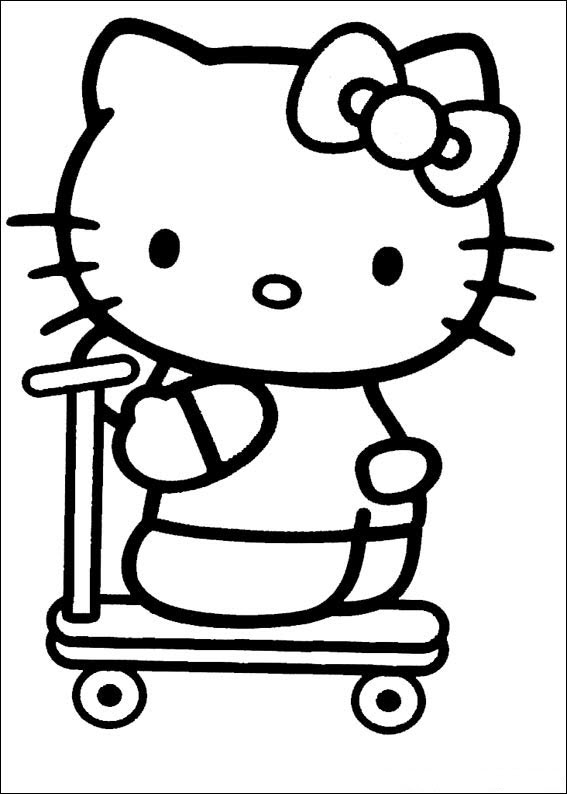 Mẫu tranh tô màu Hello Kitty dễ thương và đẹp nhất