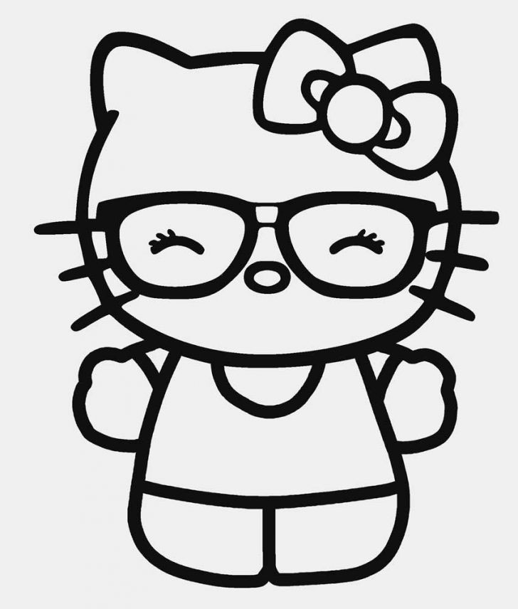 Mẫu tranh tô màu Hello Kitty dễ thương