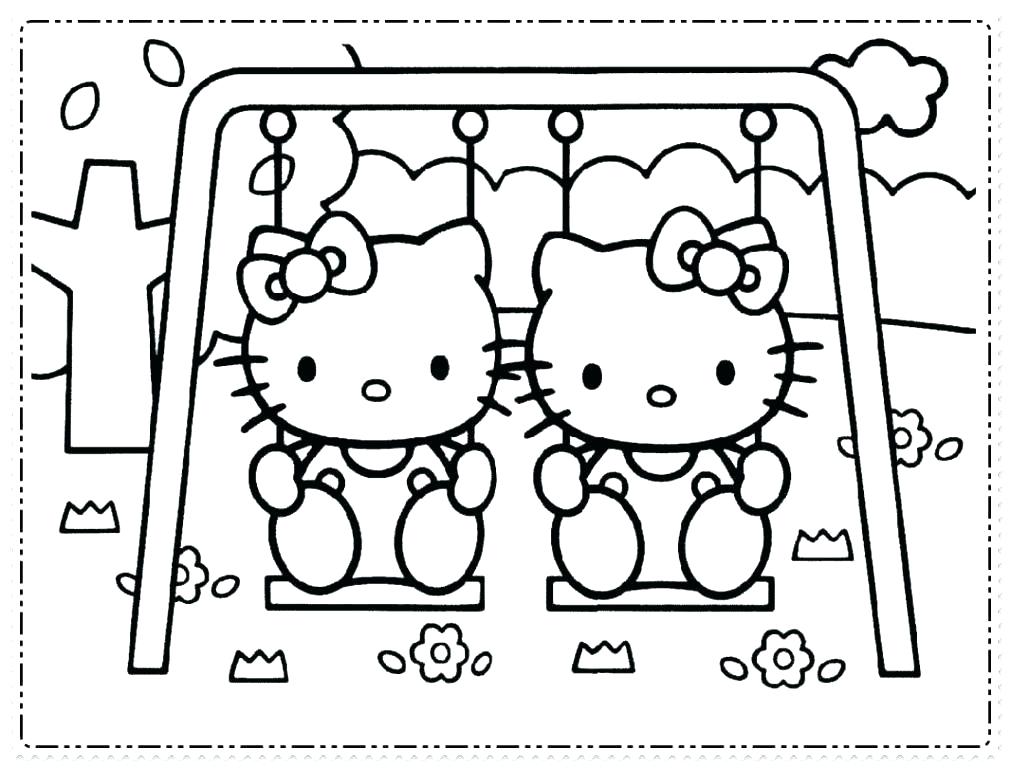 Mẫu tranh tô màu Hello Kitty hình ảnh đẹp nhất