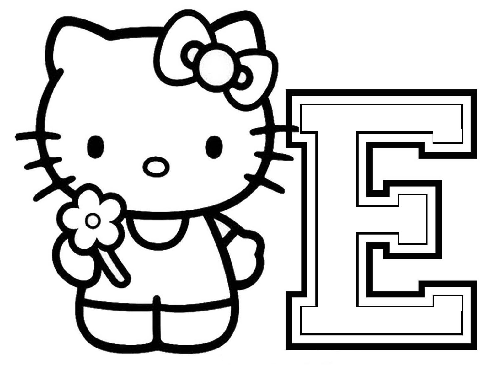 Mẫu tranh tô màu Mèo Hello Kitty