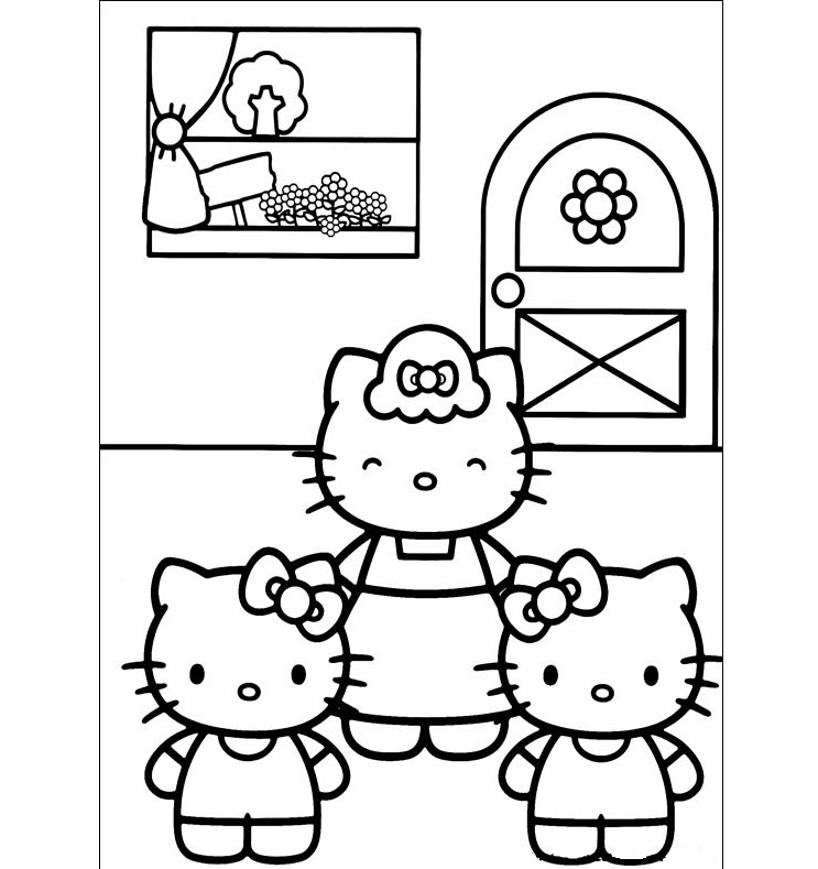 Những mẫu tranh tô màu mèo Hello Kitty đáng yêu nhất cho bé