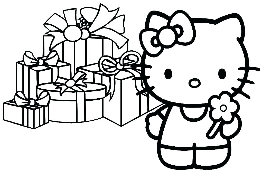 Tranh tô màu Hello Kitty hình vẽ đẹp cho bé tập tô