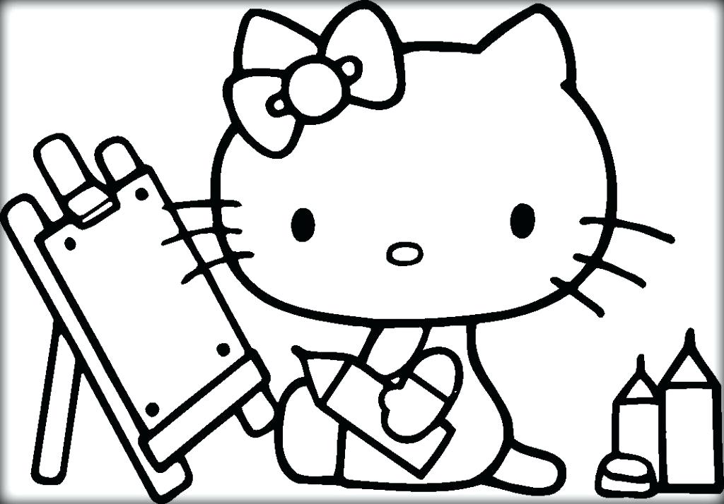 Tranh tô màu Hello Kitty mẫu vẽ đẹp nhất