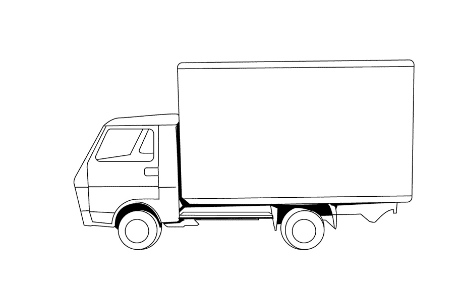 Tranh tô màu xe tải cho bé