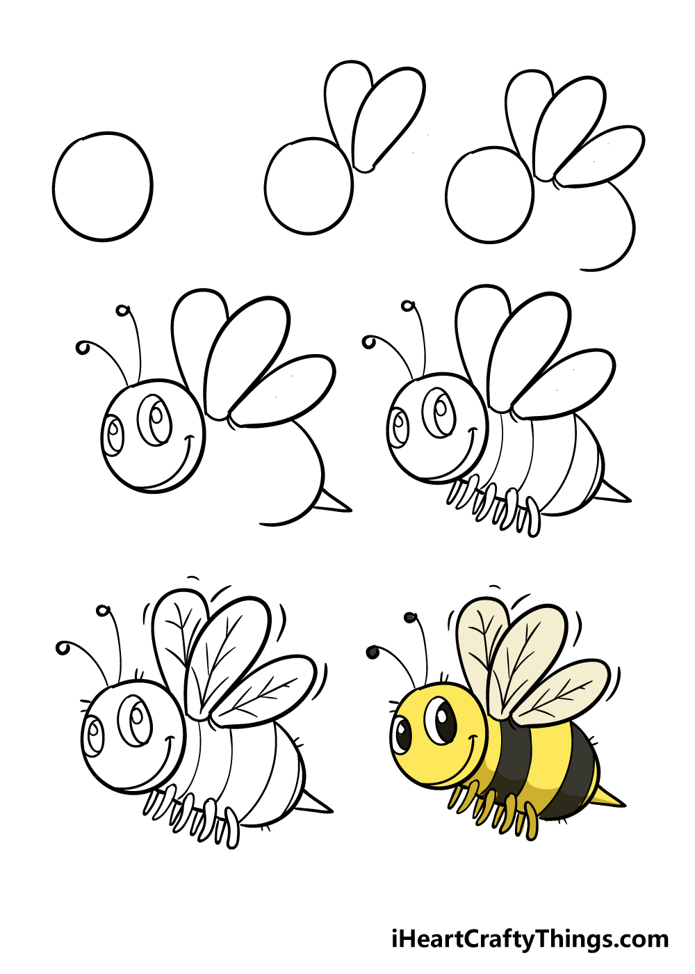 Bee in 7 Steps - Hướng dẫn chi tiết cách vẽ con ong đơn giản với 7 bước cơ bản