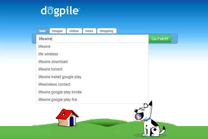 Dogpile là công cụ tìm kiếm tổng hợp những kết quả tìm kiếm từ máy tìm kiếm khác