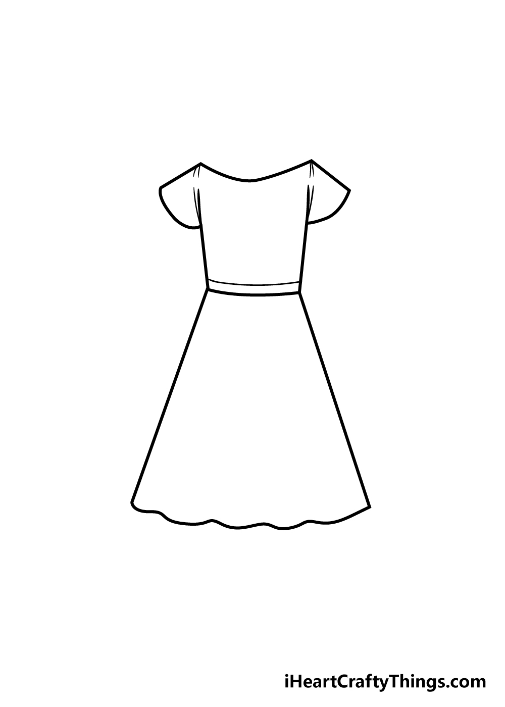 dress 4 - Hướng dẫn cách vẽ váy đơn giản với 7 bước cơ bản
