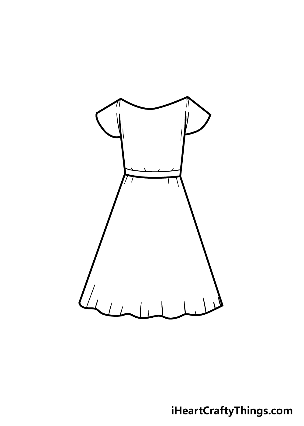 dress 6 - Hướng dẫn cách vẽ váy đơn giản với 7 bước cơ bản