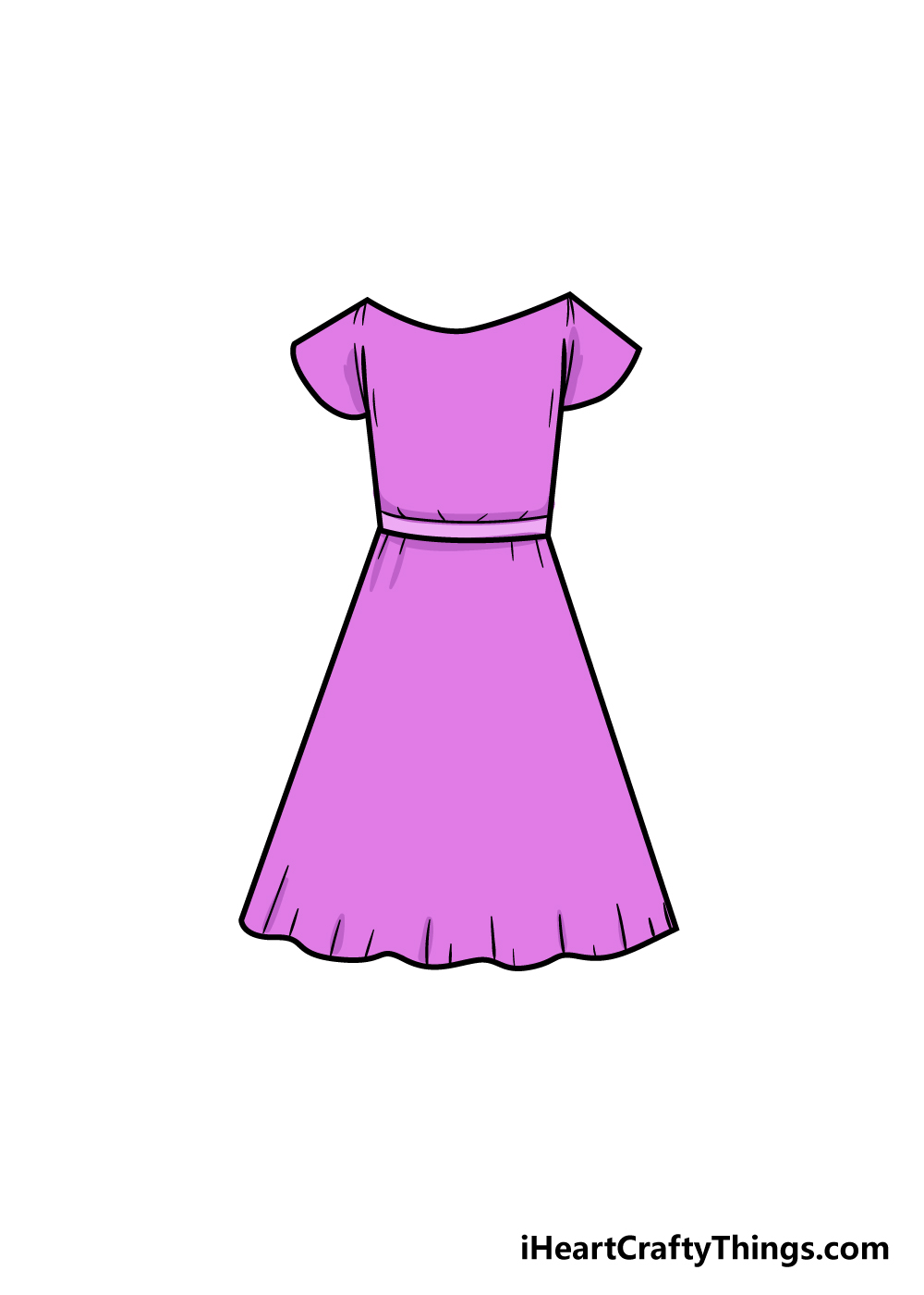 dress 7 - Hướng dẫn cách vẽ váy đơn giản với 7 bước cơ bản