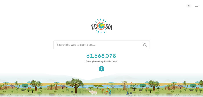 Công cụ tìm kiếm Ecosia 