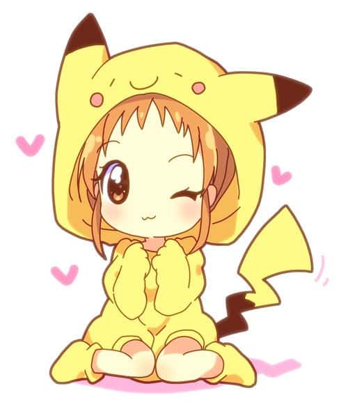 Hình Anime Nữ Chibi Màu Vàng cute