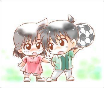 Hình Kudo Shinichi và Ran chibi siêu cute
