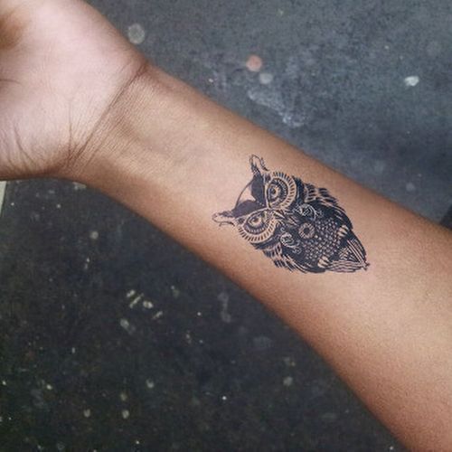 Hình tattoo chim cú mèo nhỏ nhắn mini