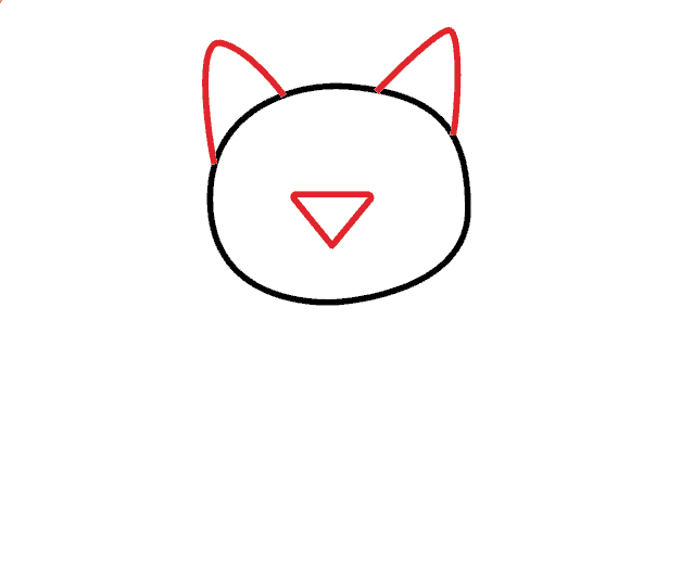 Vẽ tai và mũi con mèo