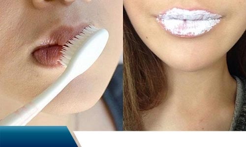 cách làm môi mỏng bằng kem đánh răng